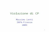 1 Violazione di CP Massimo Lenti INFN-Firenze 2009.