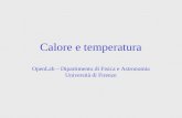 Calore e temperatura OpenLab – Dipartimento di Fisica e Astronomia Università di Firenze.