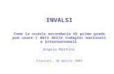 INVALSI Come la scuola secondaria di primo grado può usare i dati delle indagini nazionali e internazionali Angela Martini Frascati, 30 Aprile 2009.