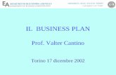 IL BUSINESS PLAN Prof. Valter Cantino Torino 17 dicembre 2002.