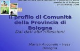Il profilo di Comunità della Provincia di Bologna Dai dati alle riflessioni Marisa Anconelli – Iress Bologna Prendersi cura della comunità: lesperienza.