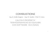 COMBUSTIONE CALCOLO PROPRIETA TERMODINAMICHE ED EQUILIBRI CON SOFTWARE CEA (NASA) Ing. D. Dalle Nogare – Ing. M. Sudiro - Prof. P. Canu 1.