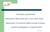 MR Turrisi Seminari provinciali Indicazioni Nazionali per il curriculo 2012 Ripensare il curriculo della scuola di base: aspetti pedagogici e organizzativi.