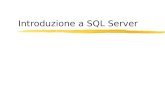 Introduzione a SQL Server. Giorno I zIntroduzione allarchitettura di un DBMS zArchitettura di SQL Server zComponenti di base di un database in SQL Server.
