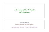 L'Insostenibile Velocità del Neutrino Roberto Ferrari Istituto Nazionale di Fisica Nucleare Liceo Scientifico Marconi - Parma, 19 novembre 2011.