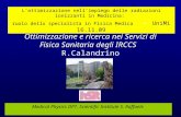 Ottimizzazione e ricerca nei Servizi di Fisica Sanitaria degli IRCCS R.Calandrino Medical Physics DPT, Scientific Institute S. Raffaele Lottimizzazione.
