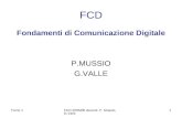 Turno 1FCD 2005/06 docenti P. Mussio, G.Valle 1 FCD Fondamenti di Comunicazione Digitale P.MUSSIO G.VALLE.