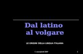 F. meneghetti 20071 Dal latino al volgare LE ORIGINI DELLA LINGUA ITALIANA.