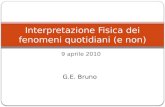 9 aprile 2010 Interpretazione Fisica dei fenomeni quotidiani (e non) G.E. Bruno.