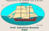 Appunti di base su Excel 2000 Prof. Salvatore Rosario Patti Prof. Salvatore Rosario Patti