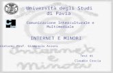 Comunicazione Interculturale e Multimediale Università degli Studi di Pavia Relatore: Prof. Giampaolo Azzoni Tesi di Claudio Coscia INTERNET E MINORI.