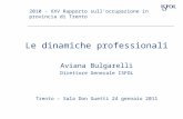 2010 - XXV Rapporto sulloccupazione in provincia di Trento Le dinamiche professionali Aviana Bulgarelli Direttore Generale ISFOL Trento – Sala Don Guetti.