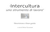Intercultura uno strumento di lavoro Descrizione e linee guida a cura di Silvia Tavazzani.