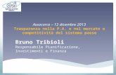 Assocorce – 12 dicembre 2013 Trasparenza nella P.A. e nel mercato e competitività del sistema paese Bruno Tribioli Responsabile Pianificazione, Investimenti.