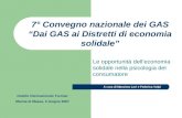 7° Convegno nazionale dei GAS Dai GAS ai Distretti di economia solidale Le opportunità delleconomia solidale nella psicologia del consumatore Ostello Internazionale.
