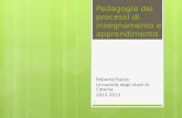 Pedagogia dei processi di insegnamento e apprendimento Roberta Piazza Università degli studi di Catania 2012-2013 2.
