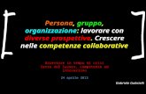 Persona, gruppo, organizzazione: lavorare con diverse prospettive. Crescere nelle competenze collaborative Gabriele Gabrielli Orientare in tempo di crisi.