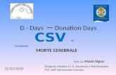 D - Days Donation Days CSV di Cosenza MORTE CEREBRALE 22/03/2010 Dirigente Medico U. O. Anestesia e Rianimazione P.O. dell Annunziata Cosenza Dott. ssa.