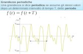 Grandezze periodiche Una grandezza si dice periodica se assume gli stessi valori dopo un determinato intervallo di tempo T, detto periodo Grandezze periodiche.