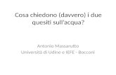 Cosa chiedono (davvero) i due quesiti sullacqua? Antonio Massarutto Università di Udine e IEFE - Bocconi.