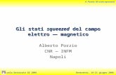 Scuola Dottorato GE 2006Benevento, 19-21 giugno 2006 A. Porzio: Gli stati squeezed Gli stati squeezed del campo elettro magnetico Alberto Porzio CNR INFM