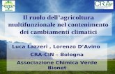 Luca Lazzeri, Lorenzo DAvino CRA-CIN – Bologna Associazione Chimica Verde Bionet Il ruolo dellagricoltura multifunzionale nel contenimento dei cambiamenti.