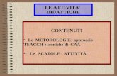 LE ATTIVITA' DIDATTICHE CONTENUTI Le METODOLOGIE: approccio TEACCH e tecniche di CAA Le SCATOLE - ATTIVITÀ