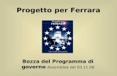 Progetto per Ferrara Bozza del Programma di governo Assemblea del 03.11.08.