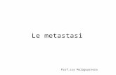 Le metastasi Prof.ssa Malaguarnera. Descrizione del processo metastatico meccanismi molecolari coinvolti nel processo metastatico Prospettive future.
