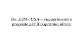Da.EPA- USA – suggerimenti e proposte per il risparmio idrico.