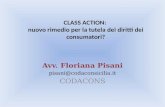 CLASS ACTION: nuovo rimedio per la tutela dei diritti dei consumatori? Avv. Floriana Pisani pisani@codaconsicilia.it CODACONS.
