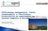 1 Efficienza energetica, Fonti rinnovabili e Territorio. Potenzialità ed opportunità per i Settori Pubblico e Privato Giorgio Bergamini Presidente COGENA.