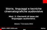 Brescia 7-14 marzo 2013 Storia, linguaggi e tecniche cinematografiche audiovisive Mod. 2: Elementi di base del linguaggio audiovisivo MIUR e ANEC-AGIScuola.