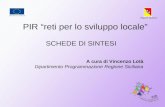 PIR reti per lo sviluppo locale SCHEDE DI SINTESI A cura di Vincenzo Lotà Dipartimento Programmazione Regione Siciliana.