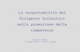 La responsabilità del Dirigente Scolastico nella promozione delle competenze Peccolo Lorena 26 maggio Milano – Brescia 1 giugno.