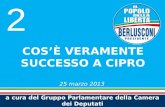A cura del Gruppo Parlamentare della Camera dei Deputati Il Popolo della Libertà – Berlusconi Presidente COSÈ VERAMENTE SUCCESSO A CIPRO 25 marzo 2013.