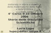 Bibligrafia 4° Corso 9-10 Ottobre 2006 Storia delle Discipline Scientifiche Lucia Lupo lupo@difter.unipa.it lupo@difter.unipa.it dottorato in storia e.