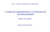 FISE - COMITATO REGIONALE LOMBARDIA I CIRCOLI EQUESTRI E LA FISCALITA DI VANTAGGIO Marco Perciballi Milano 18 aprile 2011.