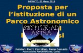 INFINi.TO, 23 Marzo 2013 Proposta per listituzione di un Parco Astronomico nelle Valli Piemontesi Relatori: Pietro Castellino, Paolo Demaria Associazione.