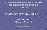 Stato dellarte di AMPERE Leonardo Sartori Cristiana Armaroli Seminario AMPERE: medici in rete per la gestione condivisa del paziente Grand Hotel Trento.
