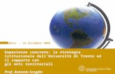 Padova - 16 dicembre 2005 Esperienze concrete: la strategia istituzionale dellUniversità di Trento ed il rapporto con gli enti territoriali Prof. Antonio.