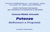 Potenze Definizioni e Proprietà ISTITUTO COMPRENSIVO N.7 - VIA VIVALDI - IMOLA Via Vivaldi, 76 - 40026 Imola (BOLOGNA) CentroTerritorialePermanente Centro.