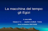 La macchina del tempo: gli Egizi A cura della Classe 4° A scuola C.Collodi - Torino Anno scolastico 2007/2008.