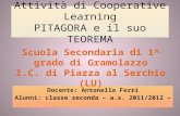 Attività di Cooperative Learning PITAGORA e il suo TEOREMA Docente: Antonella Ferri Alunni: classe seconda – a.s. 2011/2012 – Scuola Secondaria di 1^ grado.