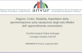 Ragioni, Criteri, Modalità, Aspettative della sperimentazione sulla valutazione degli esiti effettivi dell' apprendimento universitario Fiorella Kostoris.