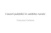 I lavori pubblici in ambito rurale Francesco Carbone.