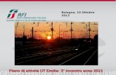 Bologna, 10 Ottobre 2013 Piano di attività UT Emilia: 3° incontro anno 2013.