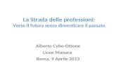 La Strada delle professioni: Verso il futuro senza dimenticare il passato Alberto Cybo-Ottone Liceo Manara Roma, 9 Aprile 2013.