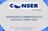 S.c.c.p.a. RAPPORTO AMBIENTALE E SOCIALE ANNO 2011  – info@servizialleimprese.eu – Tel. 0574 730305 Fax 0574 667094.