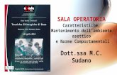 SALA OPERATORIA Caratteristiche, Mantenimento dellambiente asettico e Norme Comportamentali Dott.ssa M.C. Sudano.